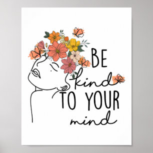 Vänd dig till din sinnessjuka, färglös blommig psy poster
