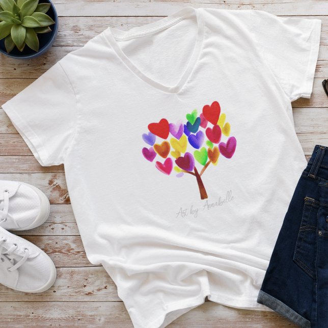 Vänd ditt barns konstverk/Teckning till en kvinna T Shirt (Skapare uppladdad)