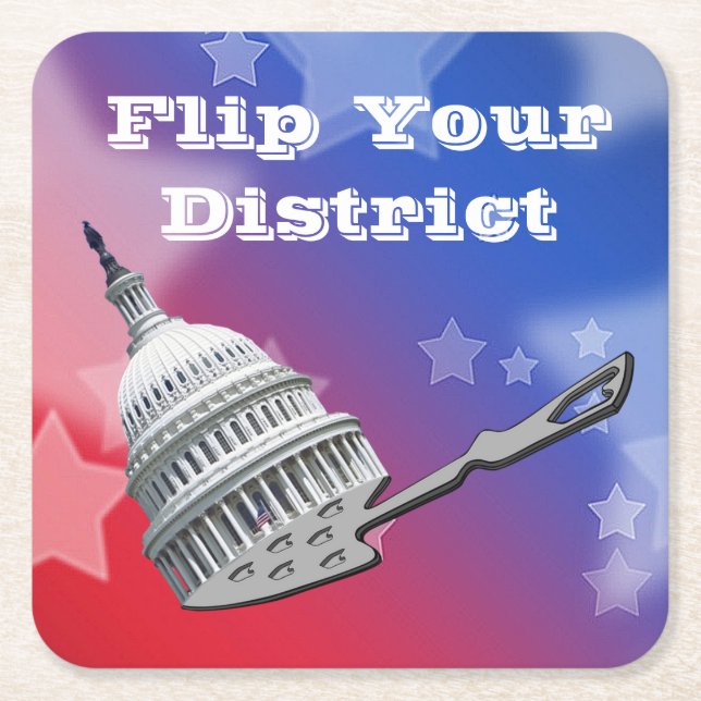 Vänd er distriktsomröstning 2026 underlägg papper kvadrat (Framsidan)