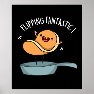 Vänd Fantastisk Funny Pancake Pun Mörk BG Poster
