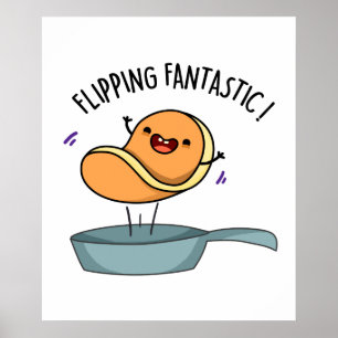 Vänd Fantastisk Funny Pancake Pun Poster