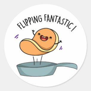 Vänd Fantastisk Funny Pancake Pun Runt Klistermärke