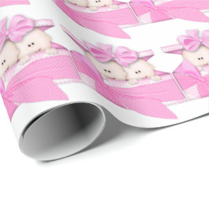Vänd flicka i nuvarande papper förpackning presentpapper