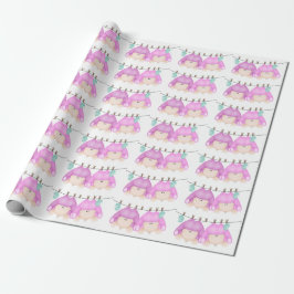 Vänd Flicka på Papper radbrytning Presentpapper