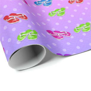 Vänd flops på Regnbåge Polka-punkt Presentpapper