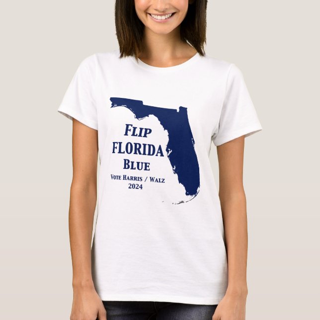 Vänd Florida till blått 2024 T Shirt (Framsida)