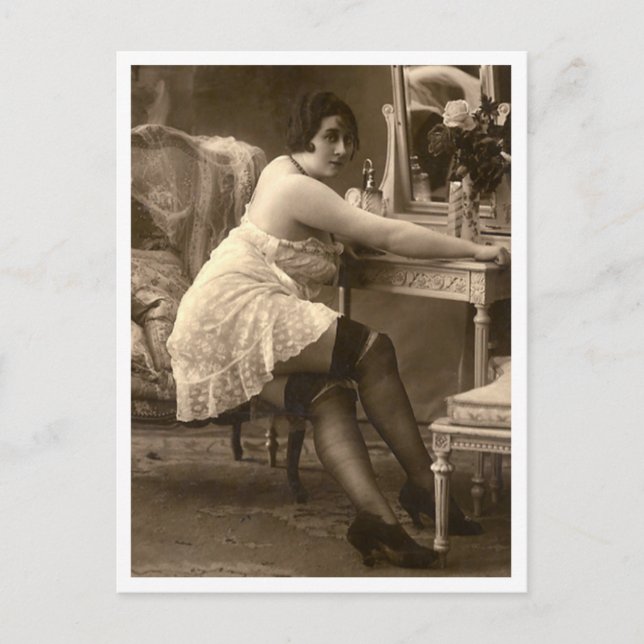 Vänd fransk - Pinupet Vintage Vykort (Framsida)