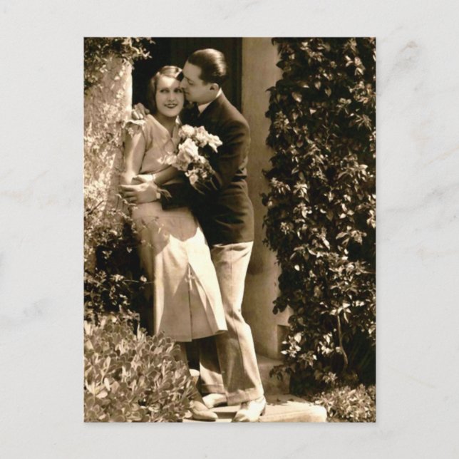 Vänd fransk - Romantisk Vintage Vykort (Framsida)