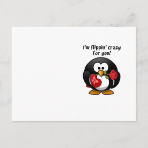 Vänd galning åt dig Alla hjärtans dag Penguin Helg Vykort