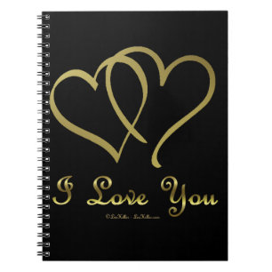 Vänd Guld Hearts i Kärlek You Anteckningsbok Med Spiral