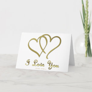 Vänd Guld Hearts i Kärlek You Helgkort