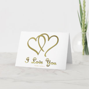 Vänd Guld Hearts i Kärlek You Helgkort