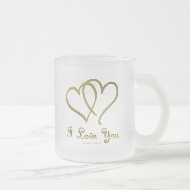 Vänd Guld Hearts i Kärlek You Kaffemugg (Höger)
