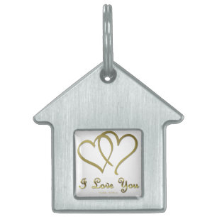 Vänd Guld Hearts i Kärlek You Namnbricka Husdjur