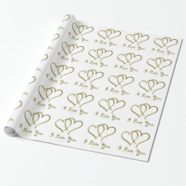 Vänd Guld Hearts i Kärlek You Presentpapper