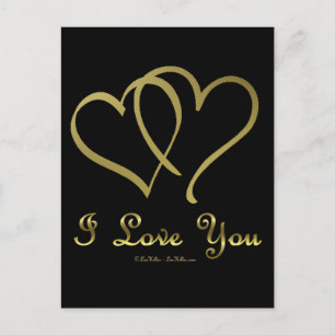 Vänd Guld Hearts i Kärlek You Vykort