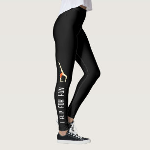 Vänd gymnast med gymnastiksoffert leggings