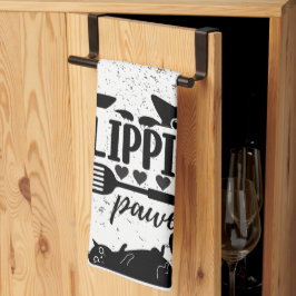 "Vänd häck" med pipande katter Kökshandduk