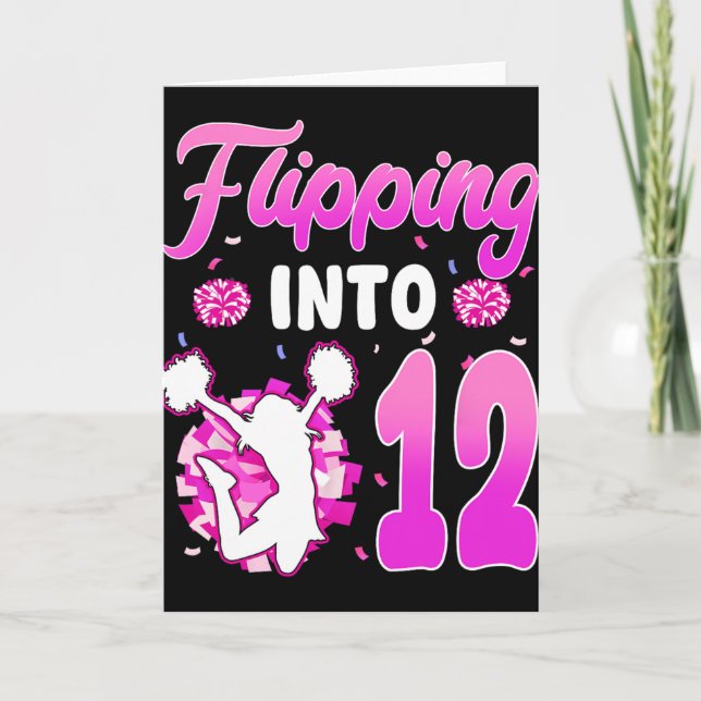 Vänd in i 12 Cheerleader 12-års födelsedagsflicka  Kort (Framsida)