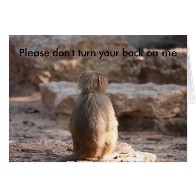 Vänd inte ryggen på mig. hälsningskort (Framsidan Horizontal)