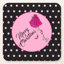 Vänd jul Papper Underlägg Kvadrat