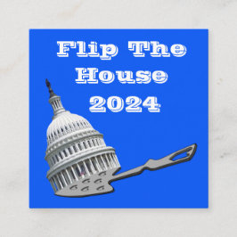 Vänd kammaren Röstblått 2024 Fyrkantigt Visitkort