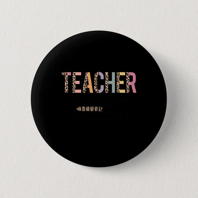 Vänd leopard Teacher Women Joke Knapp (Framsida)