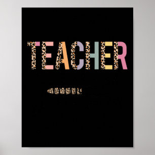 Vänd leopard Teacher Women Joke Poster