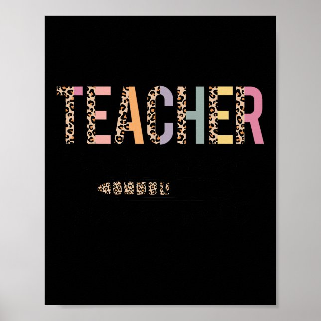 Vänd leopard Teacher Women Joke Poster (Framsidan)