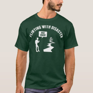 Vänd med katastrofen, lustig jordbävning t shirt