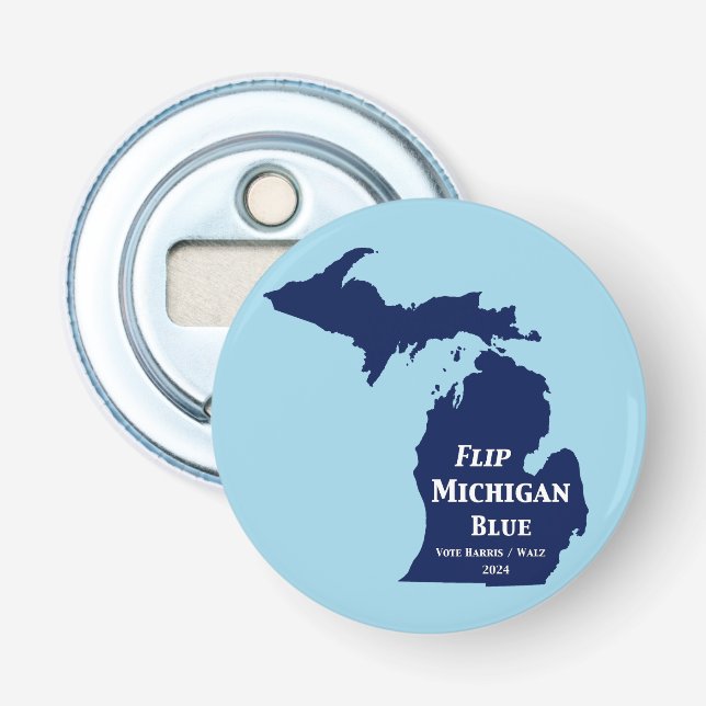 Vänd Michigan Blue 2024 Flasköppnare (Framsidan)