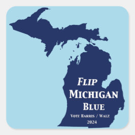 Vänd Michigan Blue 2024 Fyrkantigt Klistermärke