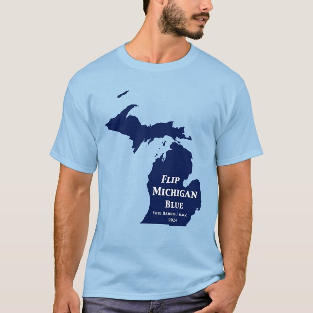 Vänd Michigan Blue 2024 T Shirt (Framsida)