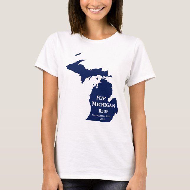 Vänd Michigan Blue 2024 T Shirt (Framsida)