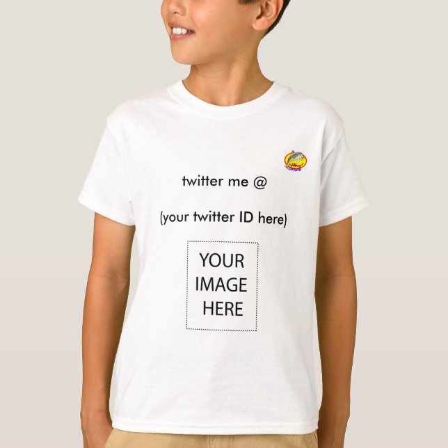 Vänd mig @ (ditt twitter-ID här) Delfindesign Tee (Framsida)