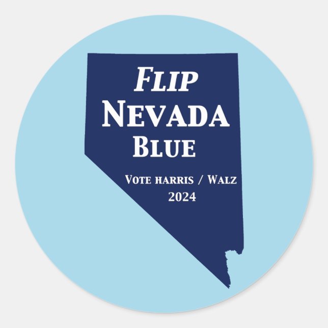 Vänd Nevada Blue 2024 Runt Klistermärke (Framsida)