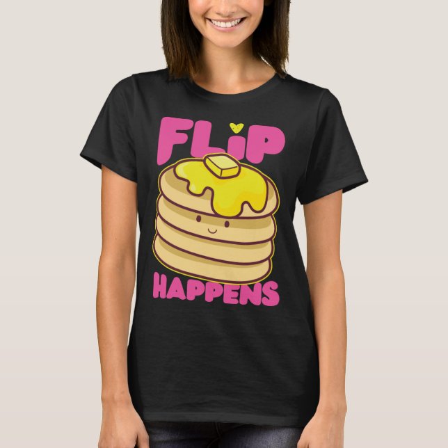 Vänd Pancake Maker Händs T Shirt (Framsida)