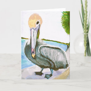 Vänd pelican-anteckningskort<Blank Inside> Inbjudan