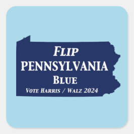 Vänd Pennsylvania Blue 2024 Fyrkantigt Klistermärke