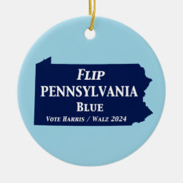 Vänd Pennsylvania Blue 2024 Julgransprydnad Keramik