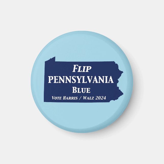 Vänd Pennsylvania Blue 2024 Magnet (Framsidan)