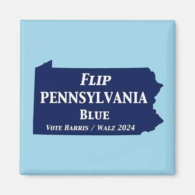 Vänd Pennsylvania Blue 2024 Magnet (Framsidan)