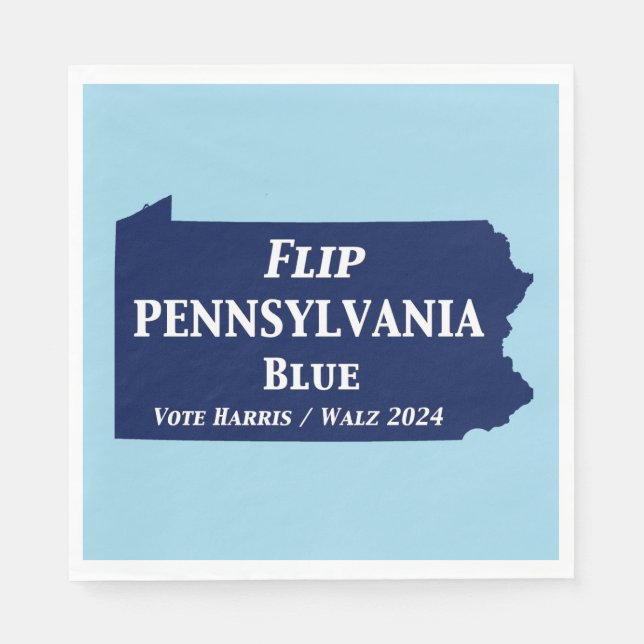 Vänd Pennsylvania Blue 2024 Pappersservett (Framsidan)