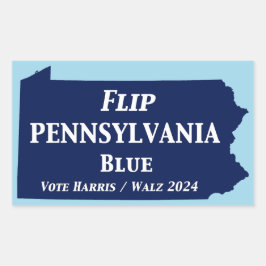 Vänd Pennsylvania Blue 2024 Rektangulärt Klistermärke