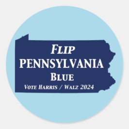 Vänd Pennsylvania Blue 2024 Runt Klistermärke