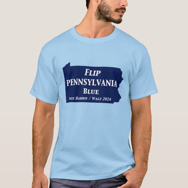 Vänd Pennsylvania Blue 2024 T Shirt (Framsida)
