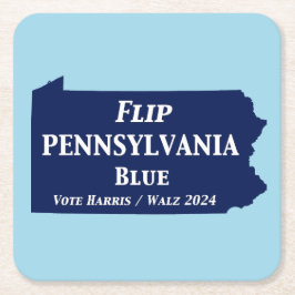 Vänd Pennsylvania Blue 2024 Underlägg Papper Kvadrat