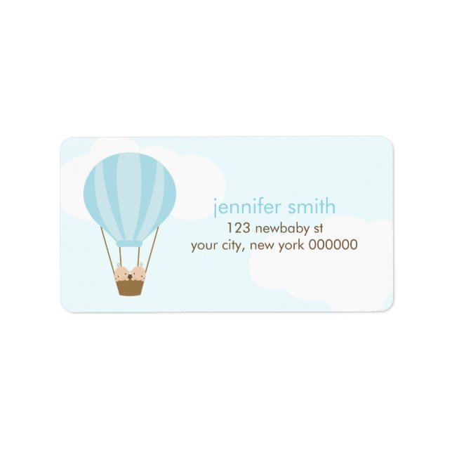 Vänd Pojke i en ballong Adressetikett (Framsidan)