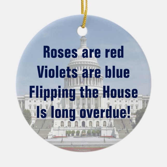 Vänd representanthuset julgransprydnad keramik (Framsidan)