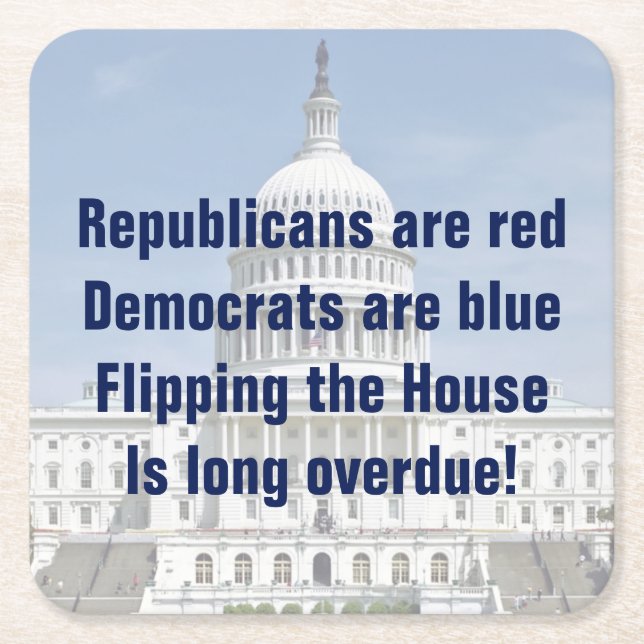 Vänd representanthuset underlägg papper kvadrat (Framsidan)